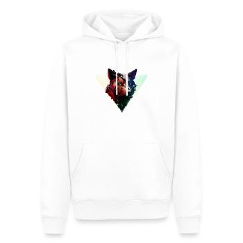 Ink & Ivory futuristic cyber wolf - Männer Premium Bio Hoodie - Weiß - Vorne - Nico (187cm)