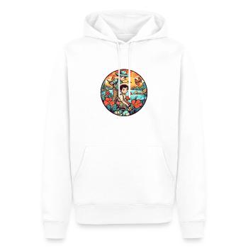 Vater und Sohn Angeln am Vatertag - Männer Premium Bio Hoodie - Weiß - Vorne - Nico (187cm)