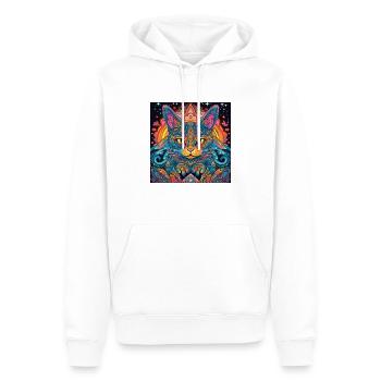 Psycat Mandala - Sweat à capuche Premium bio Homme - blanc - Devant - Nico (187cm)