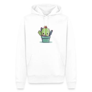 Mignon bébé cactus - Sweat à capuche Premium bio Homme - blanc - Devant - Nico (187cm)