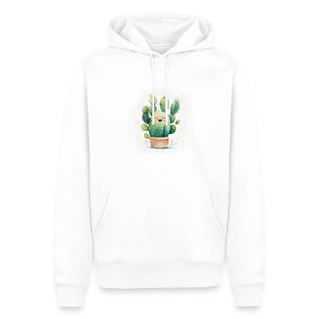Happy Cactus Aquarelle - Sweat à capuche Premium bio Homme - blanc - Devant - Nico (187cm)