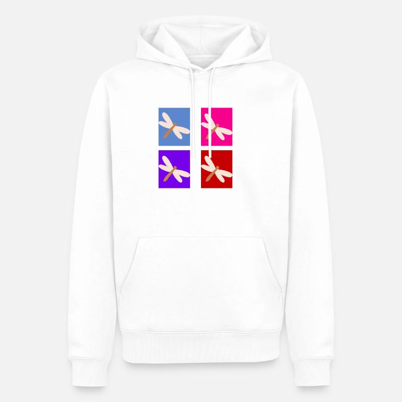 Papillon rétro - Sweat à capuche Premium bio Homme - blanc