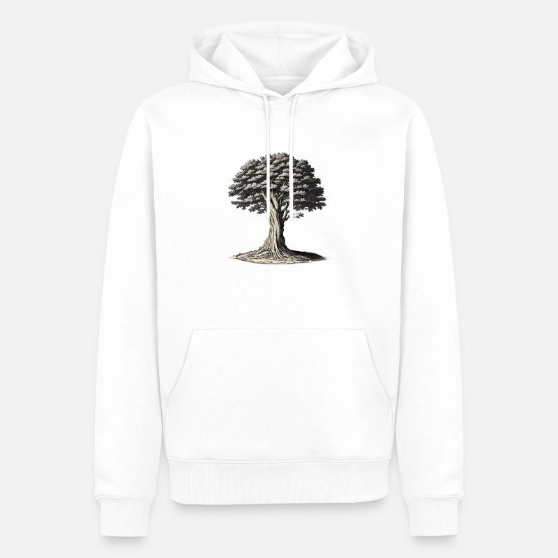 Arbre de style classique - Sweat à capuche Premium bio Homme - blanc