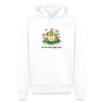 Hit the road, happy Toad - Sweat à capuche Premium bio Homme - blanc - Devant - Nico (187cm)