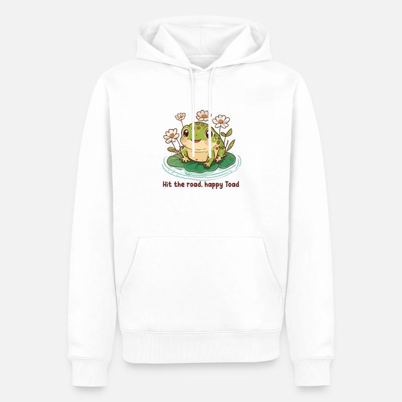 Hit the road, happy Toad - Sweat à capuche Premium bio Homme - blanc