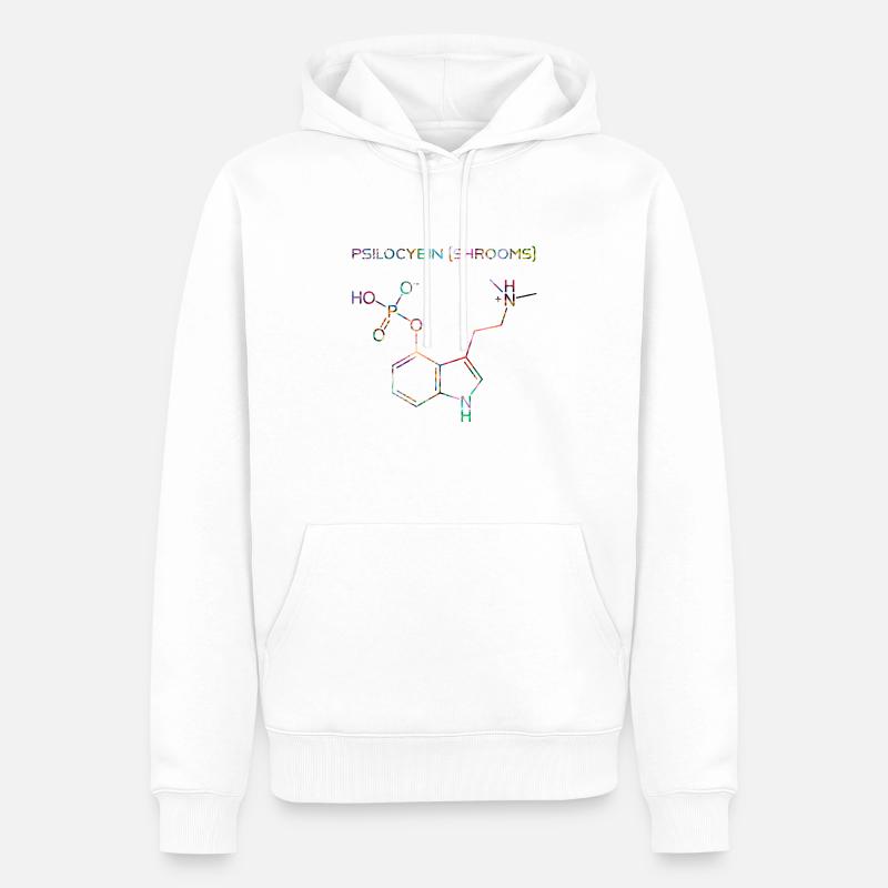 Molécule de psilocybine - Sweat à capuche Premium bio Homme - blanc