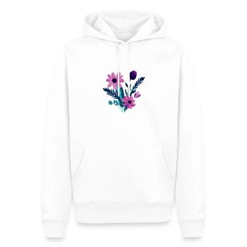 Flowers Bouquet Purple Plant Plants - Men’s Premium Organic Hoodie - white - Front - Nico (187cm)