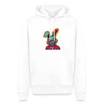 Retro Horror Scary Zombie Bunny - Sweat à capuche Premium bio Homme - blanc - Devant - Nico (187cm)