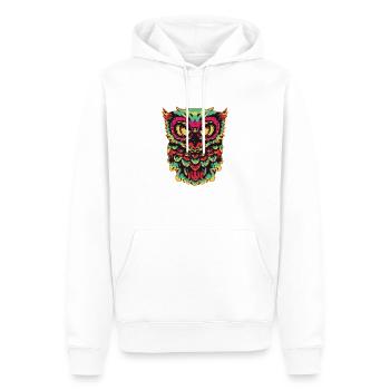 Rétro Horreur Scary Zombie Owl - Sweat à capuche Premium bio Homme - blanc - Devant - Nico (187cm)