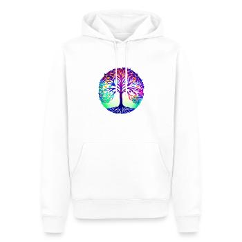 Lebensbaum Meditation Baum des Lebens Yoga - Männer Premium Bio Hoodie - Weiß - Vorne - Nico (187cm)