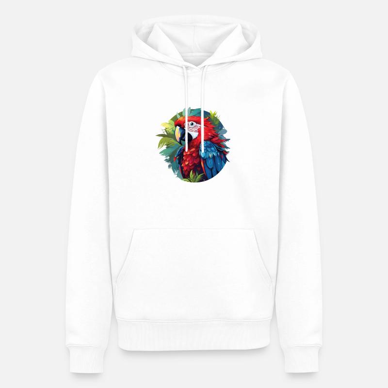 Tropical Parrot - Männer Premium Bio Hoodie - Weiß