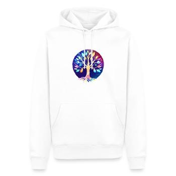 Lebensbaum Yoga Meditation Baum des Lebens - Männer Premium Bio Hoodie - Weiß - Vorne - Nico (187cm)