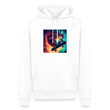 Vue passionnante - Sweat à capuche Premium bio Homme - blanc - Devant - Nico (187cm)