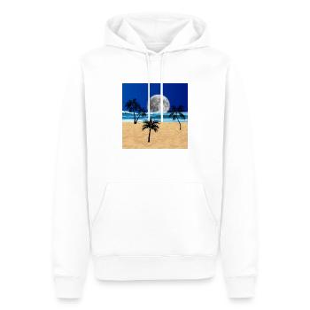 Strand bei Nacht - Männer Premium Bio Hoodie - Weiß - Vorne - Nico (187cm)