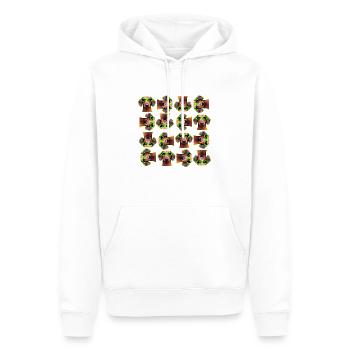 Whimsical Dachshund Dog Pattern in Pixel Art - Men’s Premium Organic Hoodie - white - Front - Nico (187cm)