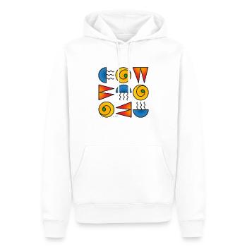 Modèle Moda 100623 3 - Sweat à capuche Premium bio Homme - blanc - Devant - Nico (187cm)