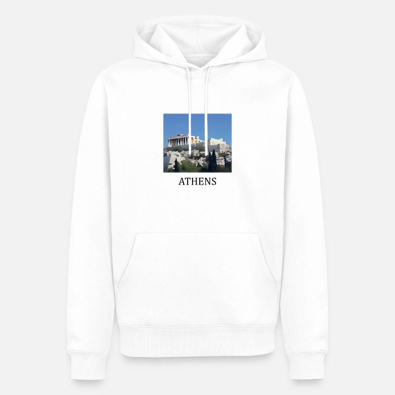 Acropole d’Athènes Grèce - Sweat à capuche Premium bio Homme - blanc