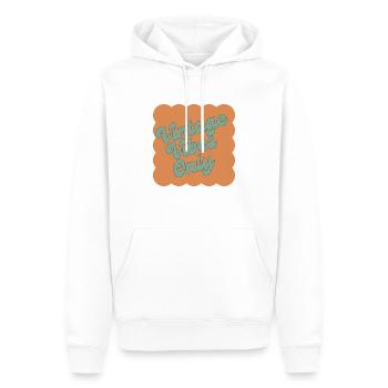 Vintage Vibes Only - 70er - Männer Premium Bio Hoodie - Weiß - Vorne - Nico (187cm)