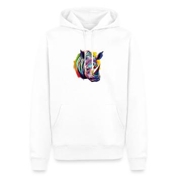 rhinoceros colored - Sweat à capuche Premium bio Homme - blanc - Devant - Nico (187cm)