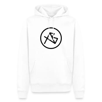 Alpha Beta 808 - Männer Premium Bio Hoodie - Weiß - Vorne - Nico (187cm)