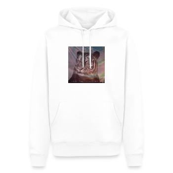 Gewsicht desTiegers - Männer Premium Bio Hoodie - Weiß - Vorne - Nico (187cm)