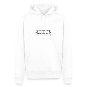 Kaffee - Männer Premium Bio Hoodie - Weiß - Vorne - Nico (187cm)