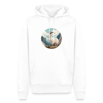 Chèvre de montagne - Sweat à capuche Premium bio Homme - blanc - Devant - Nico (187cm)