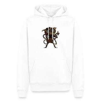 Steampunk Robby - Männer Premium Bio Hoodie - Weiß - Vorne - Nico (187cm)