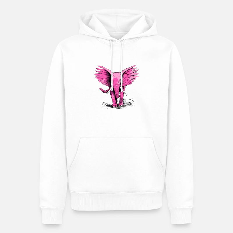 Lolo, der rosa Elefant - Männer Premium Bio Hoodie - Weiß