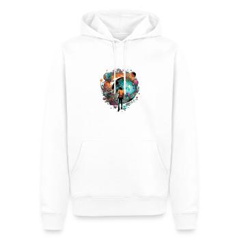 A world of possibilities - Men’s Premium Organic Hoodie - white - Front - Nico (187cm)