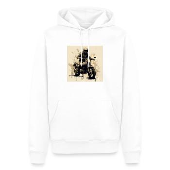 Roadrtip avec une moto vintage ! - Sweat à capuche Premium bio Homme - blanc - Devant - Nico (187cm)