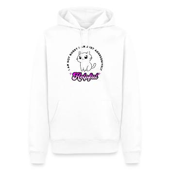funny sarcastic quote - Men’s Premium Organic Hoodie - white - Front - Nico (187cm)