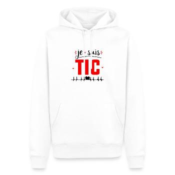 Je Suis TIC -Tic Tac Drôle Cadeau pour les couples - Sweat à capuche Premium bio Homme - blanc - Devant - Nico (187cm)
