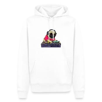 Pug DJ! - Sweat à capuche Premium bio Homme - blanc - Devant - Nico (187cm)