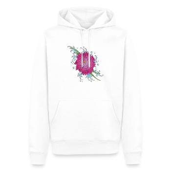 chrysanthème 1 - Sweat à capuche Premium bio Homme - blanc - Devant - Nico (187cm)