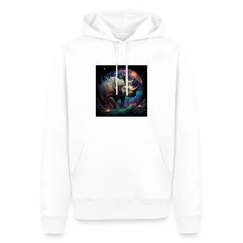 Cosmic Rhino - Sweat à capuche Premium bio Homme - blanc - Devant - Nico (187cm)