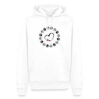 T-shirt de chat cœur - Sweat à capuche Premium bio Homme - blanc - Devant - Nico (187cm)