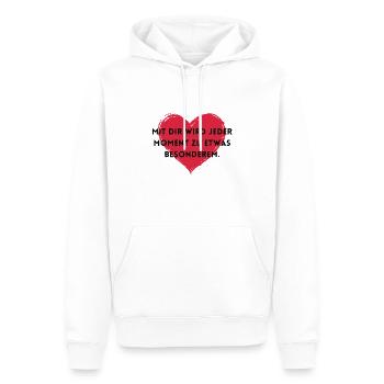 Mit dir wird jeder Moment zu etwas Besonderem - Männer Premium Bio Hoodie - Weiß - Vorne - Nico (187cm)