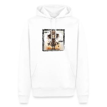 Alles ist in Ordnung, "mach dir keine Sorgen!" - Männer Premium Bio Hoodie - Weiß - Vorne - Nico (187cm)