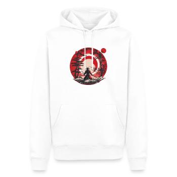 Samurai vor dem roten Mond - Männer Premium Bio Hoodie - Weiß - Vorne - Nico (187cm)