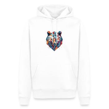 Bear color Splash Bär Geometric Design - Men’s Premium Organic Hoodie - white - Front - Nico (187cm)