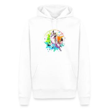 Hyena Color - Sweat à capuche Premium bio Homme - blanc - Devant - Nico (187cm)