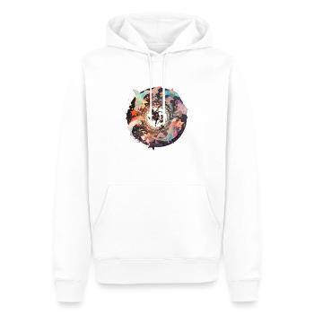 Sprint au Coeur de l'Univers - Sweat à capuche Premium bio Homme - blanc - Devant - Nico (187cm)
