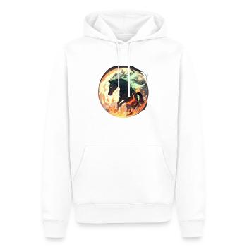Der himmlische schwarze Hengst - Männer Premium Bio Hoodie - Weiß - Vorne - Nico (187cm)