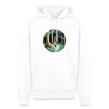 Frau im Wald - Männer Premium Bio Hoodie - Weiß - Vorne - Nico (187cm)