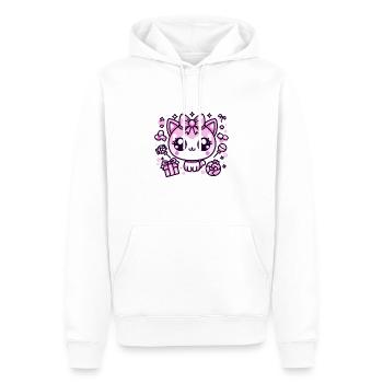 Kawaii Candy Cat - Men’s Premium Organic Hoodie - white - Front - Nico (187cm)