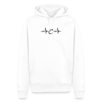 Rugby Herzschlag Rugby Geschenkidee - Männer Premium Bio Hoodie - Weiß - Vorne - Nico (187cm)