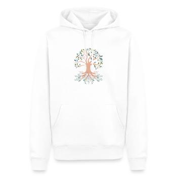 Lebensbaum Baum des Lebens Yoga Meditation - Männer Premium Bio Hoodie - Weiß - Vorne - Nico (187cm)