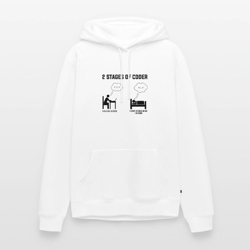 2 étapes du codeur - Idée cadeau Codage de code d’humour Sweat à capuche Premium bio Homme
