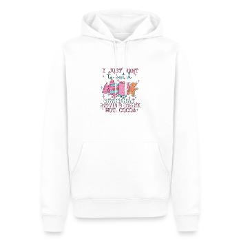 Weihnachten, Lebkuchen, Kaffee und Kekse. - Männer Premium Bio Hoodie - Weiß - Vorne - Nico (187cm)